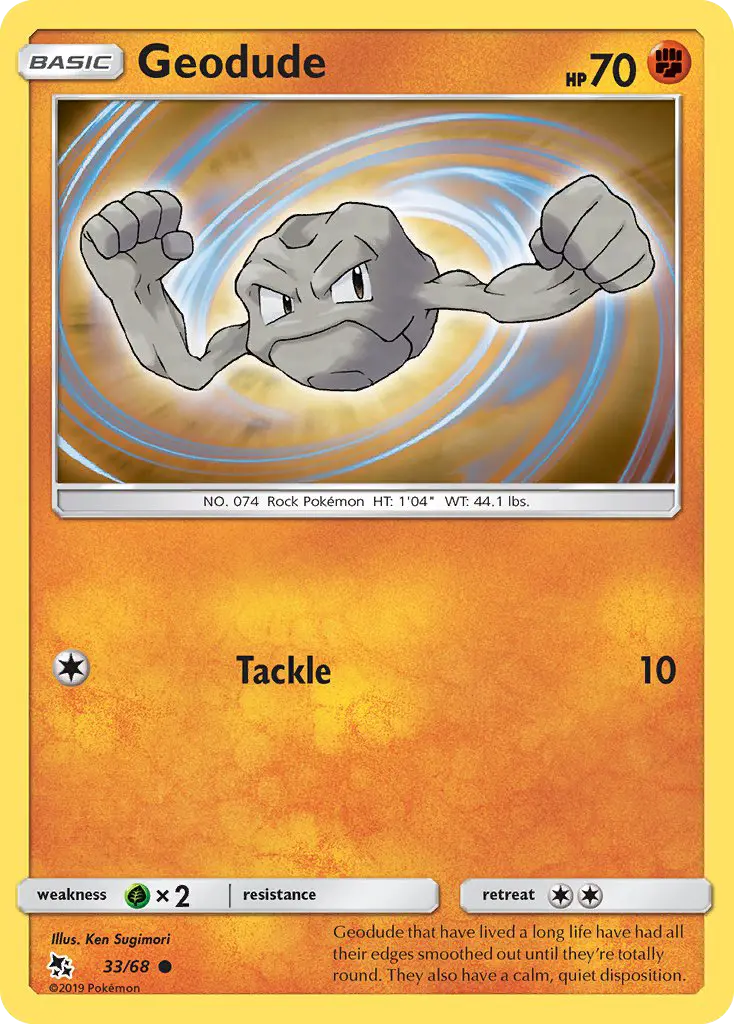 Geodude Common Pokemon card #33 from Hidden Fates