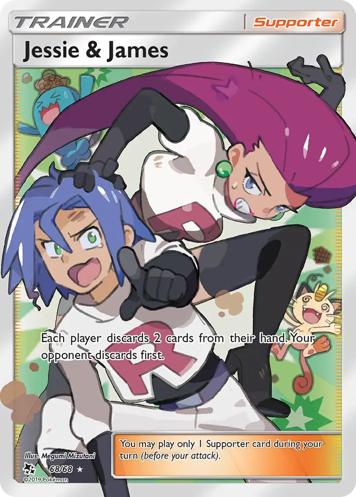Jessie & James Ultra Rare Pokemon card #68 from Hidden Fates
