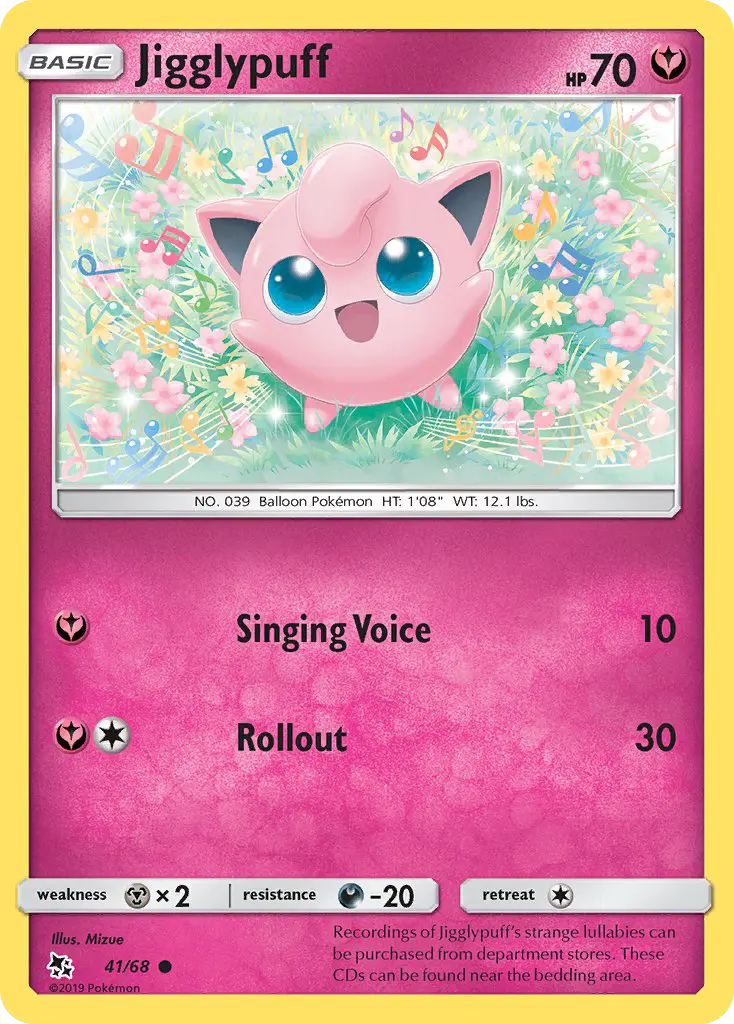 Jigglypuff Common Pokemon card #41 from Hidden Fates