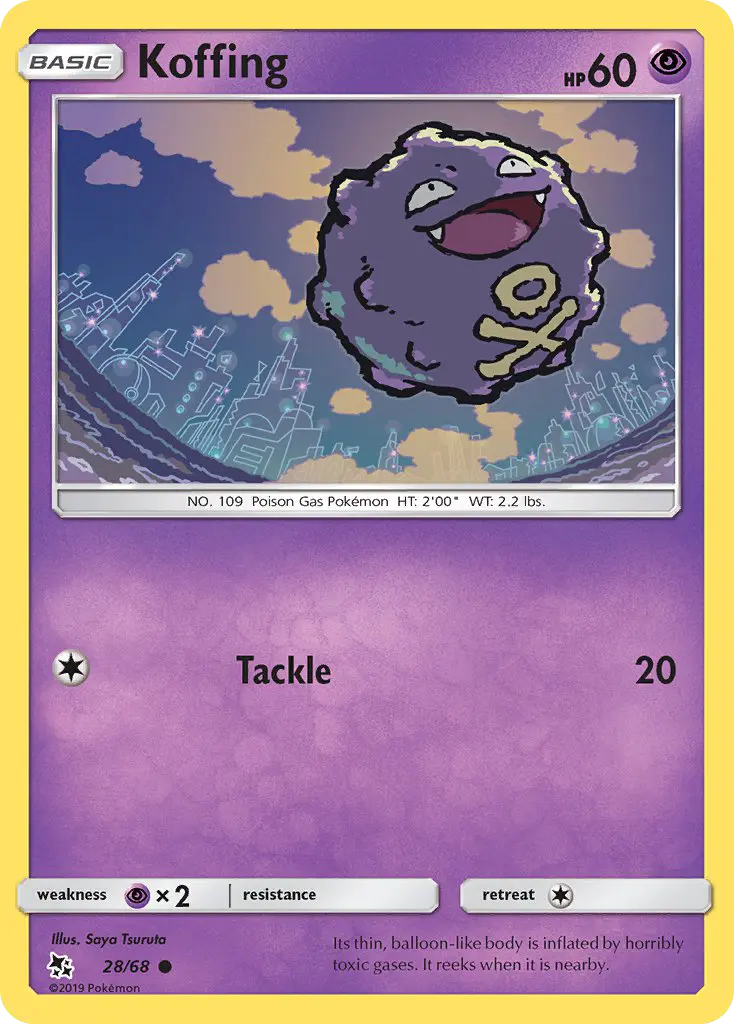 Koffing Common Pokemon card #28 from Hidden Fates