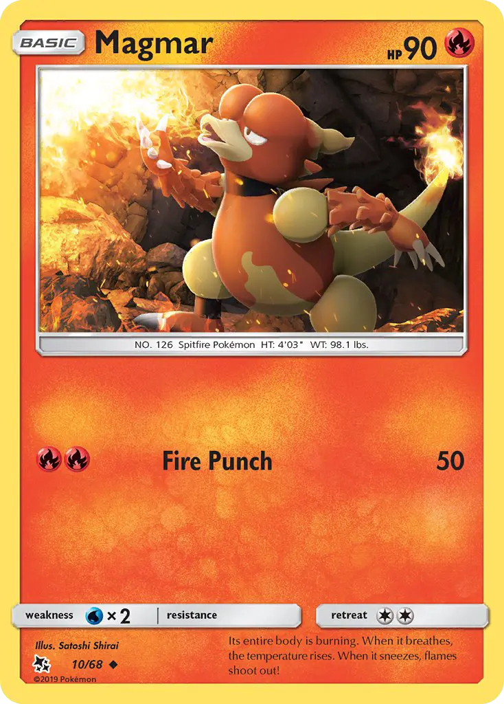 Magmar Uncommon Pokemon card #10 from Hidden Fates