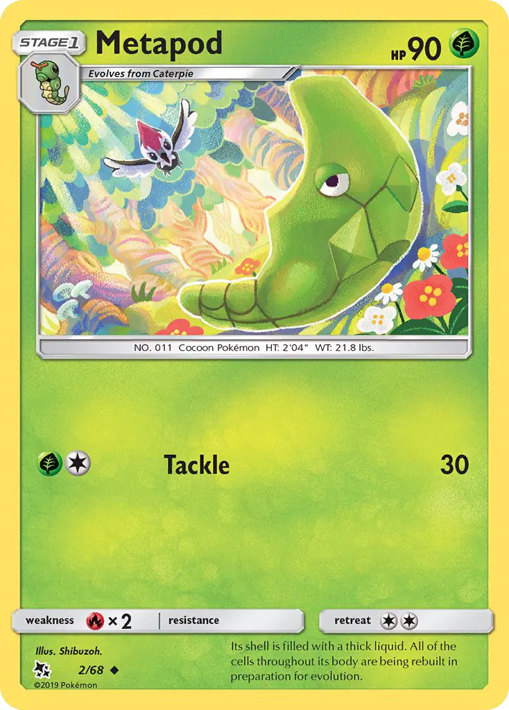 Metapod Uncommon Pokemon card #2 from Hidden Fates