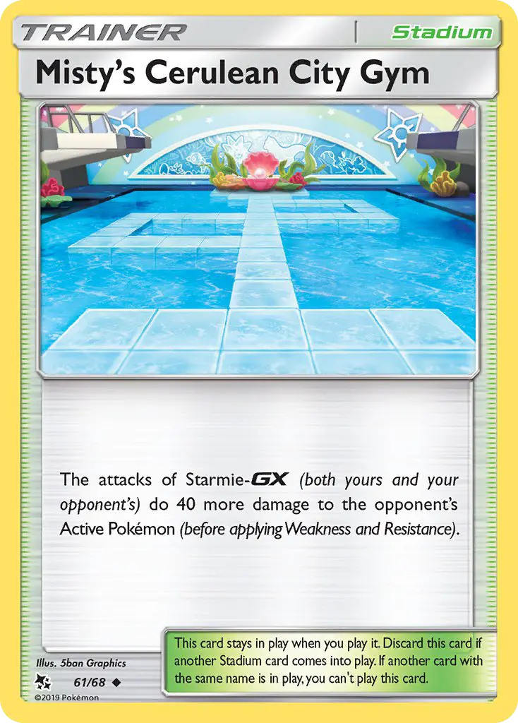 Misty’s Cerulean City Gym Uncommon Pokemon card #61 from Hidden Fates