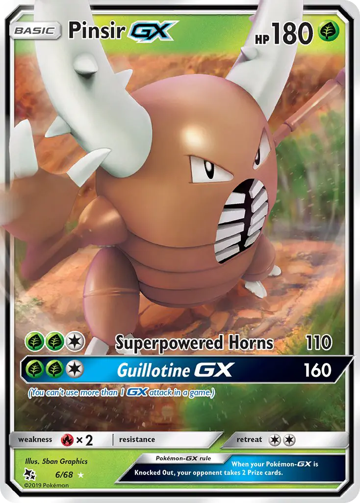 Pinsir GX Ultra Rare Pokemon card #6 from Hidden Fates