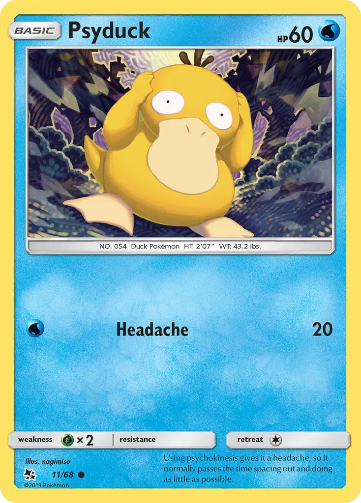 Psyduck Common Pokemon card #11 from Hidden Fates