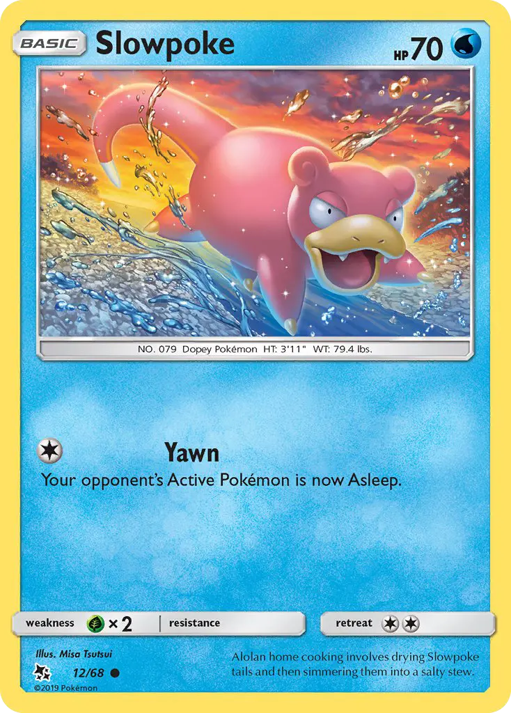 Slowpoke Common Pokemon card #12 from Hidden Fates