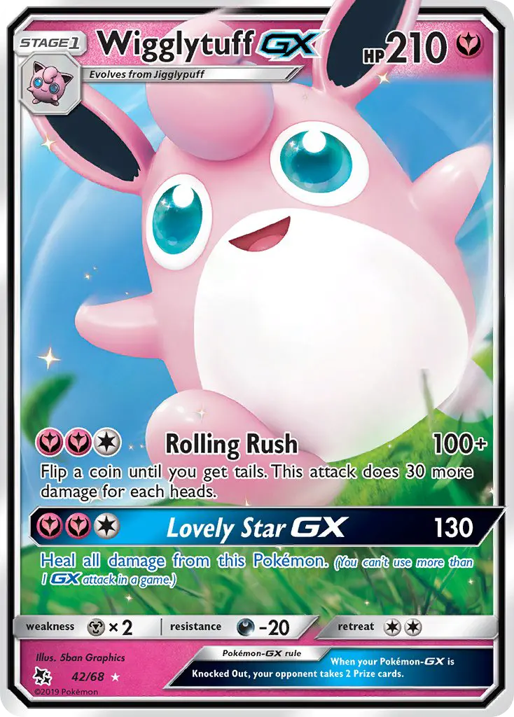Wigglytuff GX Ultra Rare Pokemon card #42 from Hidden Fates