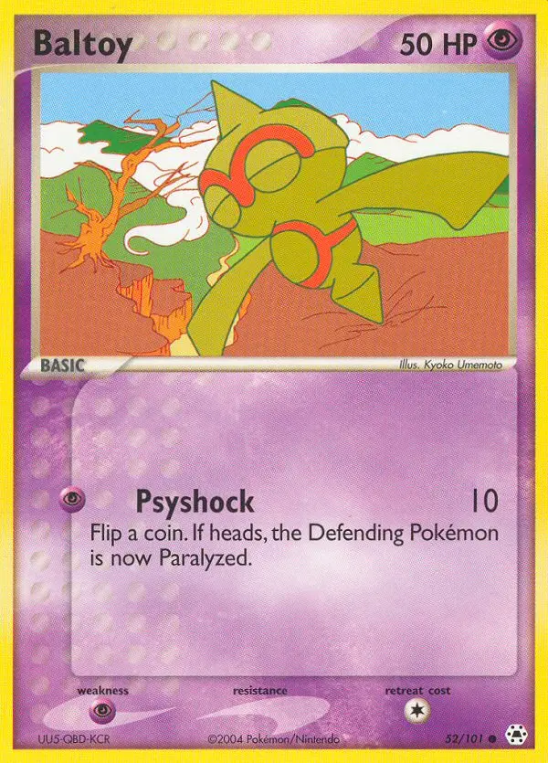Baltoy Common Pokemon card #52 from Hidden Legends