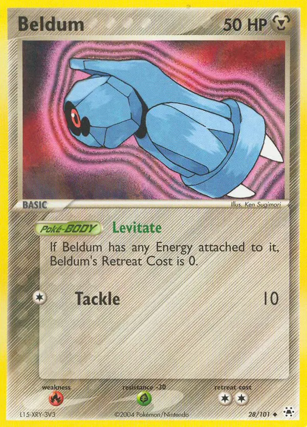 Beldum Uncommon Pokemon card #28 from Hidden Legends