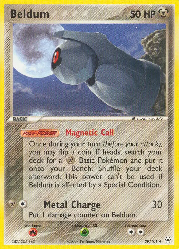 Beldum Uncommon Pokemon card #29 from Hidden Legends