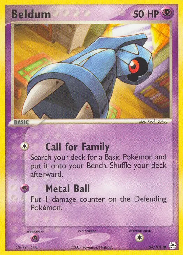 Beldum Common Pokemon card #54 from Hidden Legends