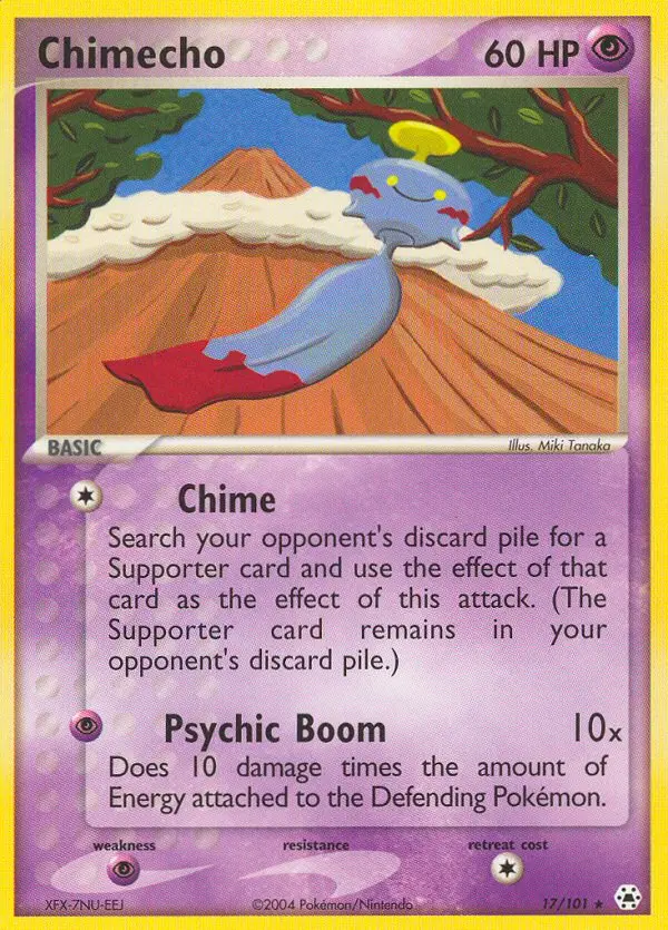 Chimecho Rare Pokemon card #17 from Hidden Legends