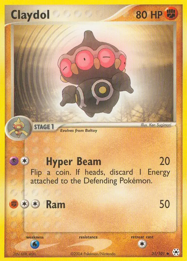 Claydol Uncommon Pokemon card #31 from Hidden Legends