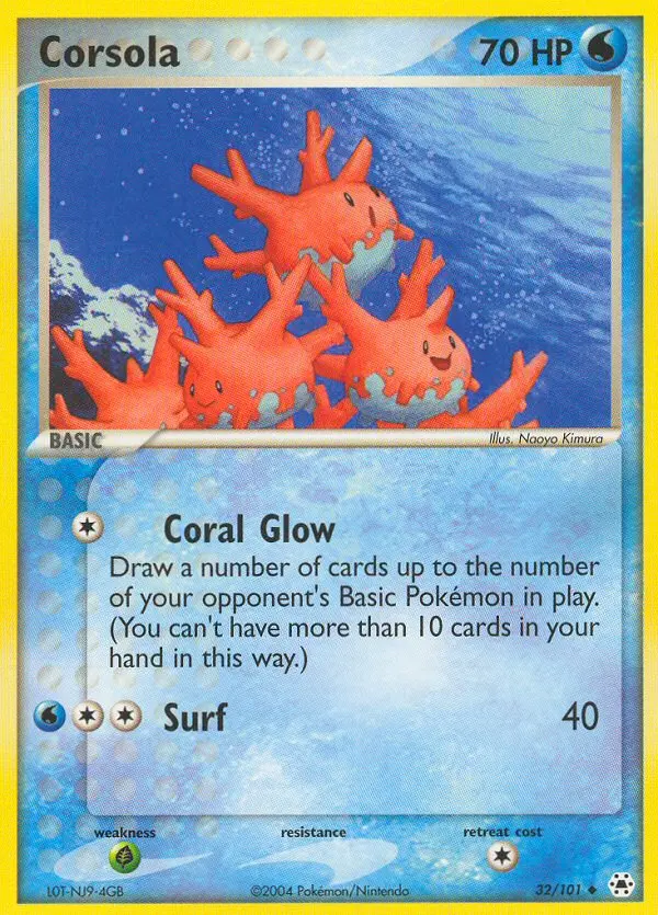 Corsola Uncommon Pokemon card #32 from Hidden Legends
