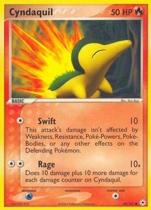 Cyndaquil Common Pokemon card #59 from Hidden Legends