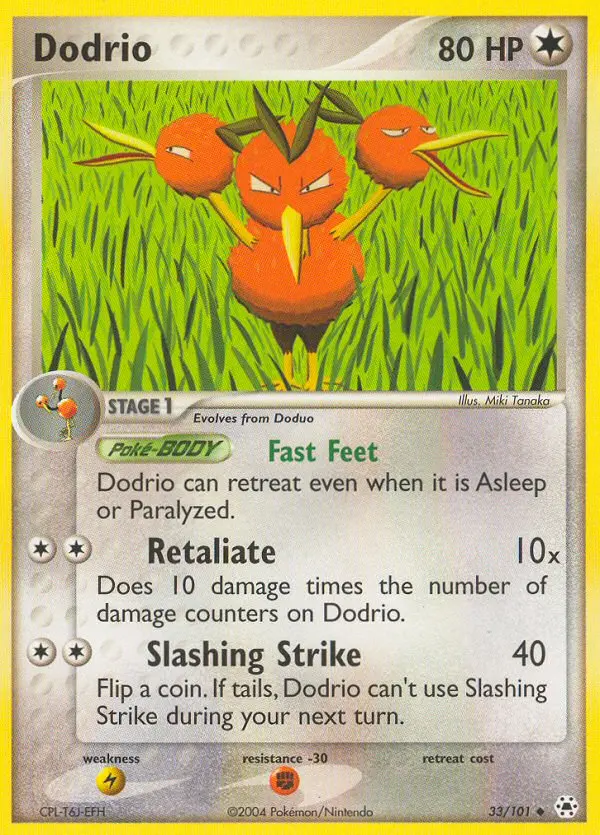 Dodrio Uncommon Pokemon card #33 from Hidden Legends