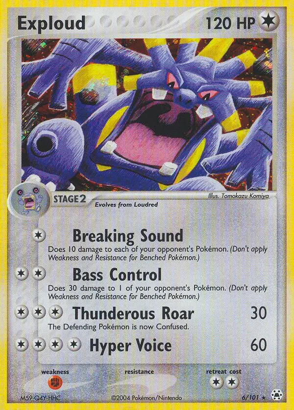 Exploud Rare Pokemon card #6 from Hidden Legends