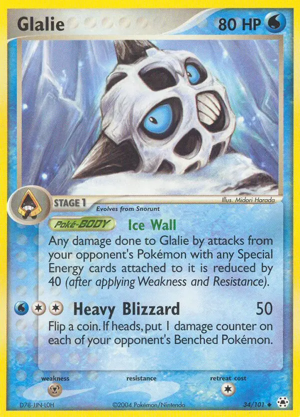 Glalie Uncommon Pokemon card #34 from Hidden Legends