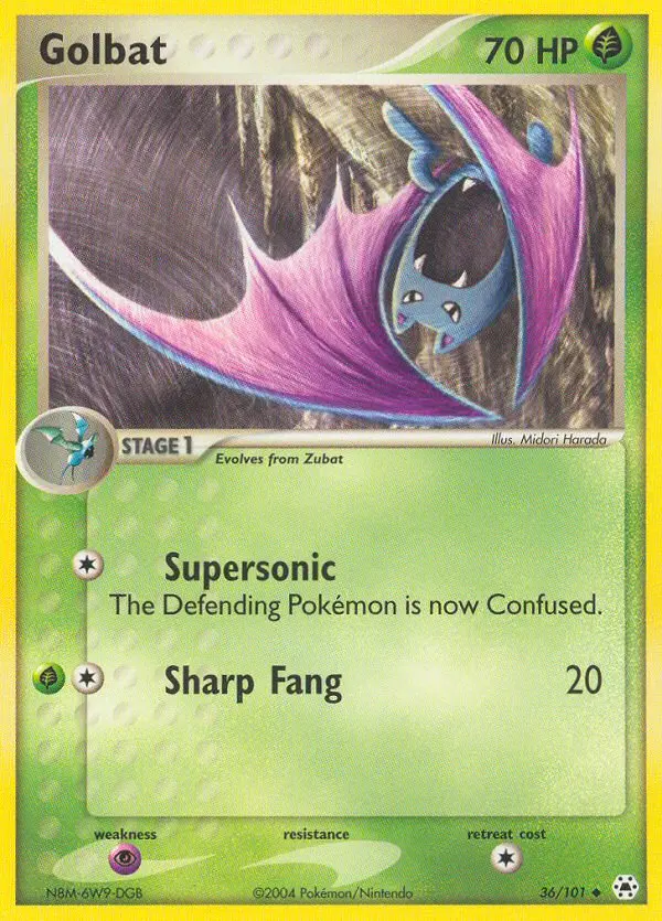 Golbat Uncommon Pokemon card #36 from Hidden Legends
