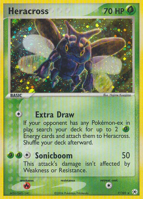 Heracross Rare Pokemon card #7 from Hidden Legends