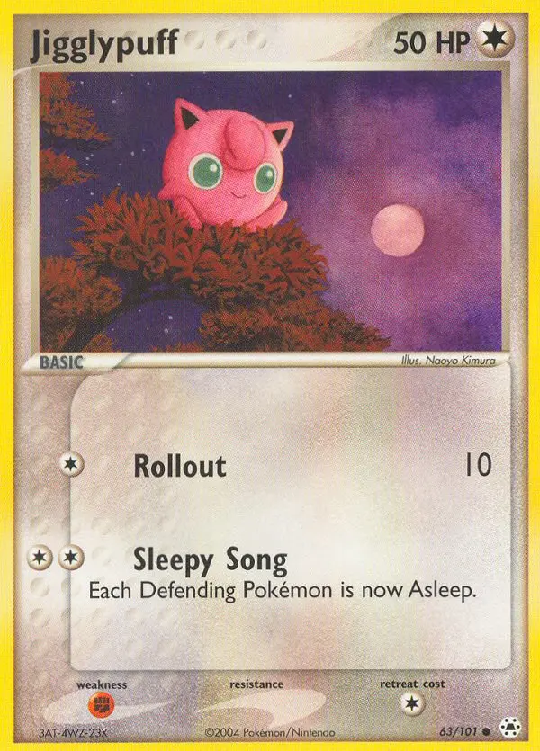 Jigglypuff Common Pokemon card #63 from Hidden Legends