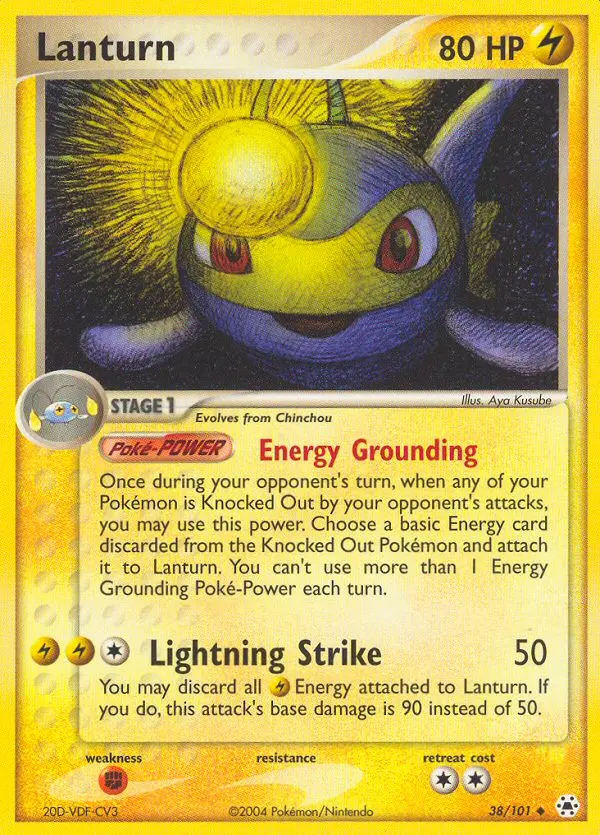 Lanturn Uncommon Pokemon card #38 from Hidden Legends