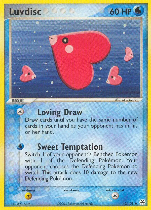 Luvdisc Uncommon Pokemon card #40 from Hidden Legends