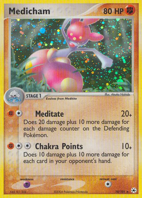 Medicham Rare Pokemon card #10 from Hidden Legends