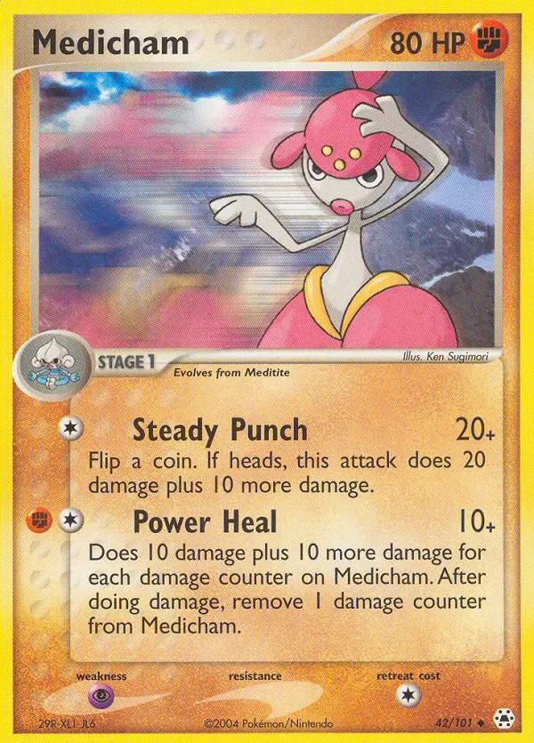 Medicham Uncommon Pokemon card #42 from Hidden Legends