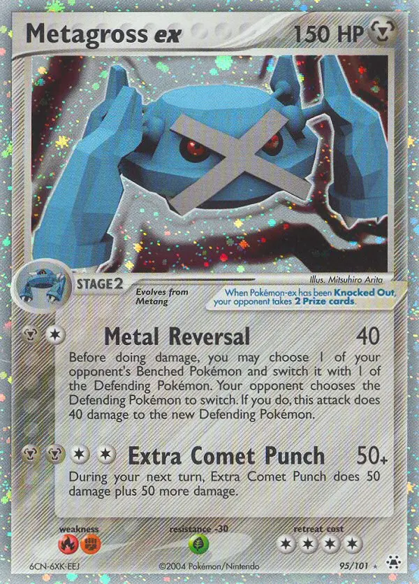 Metagross ex Rare Pokemon card #95 from Hidden Legends