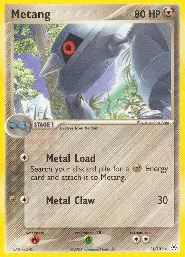 Metang Rare Pokemon card #21 from Hidden Legends