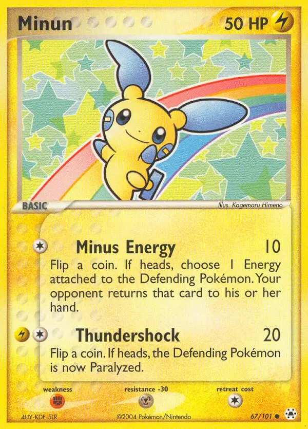 Minun Common Pokemon card #67 from Hidden Legends