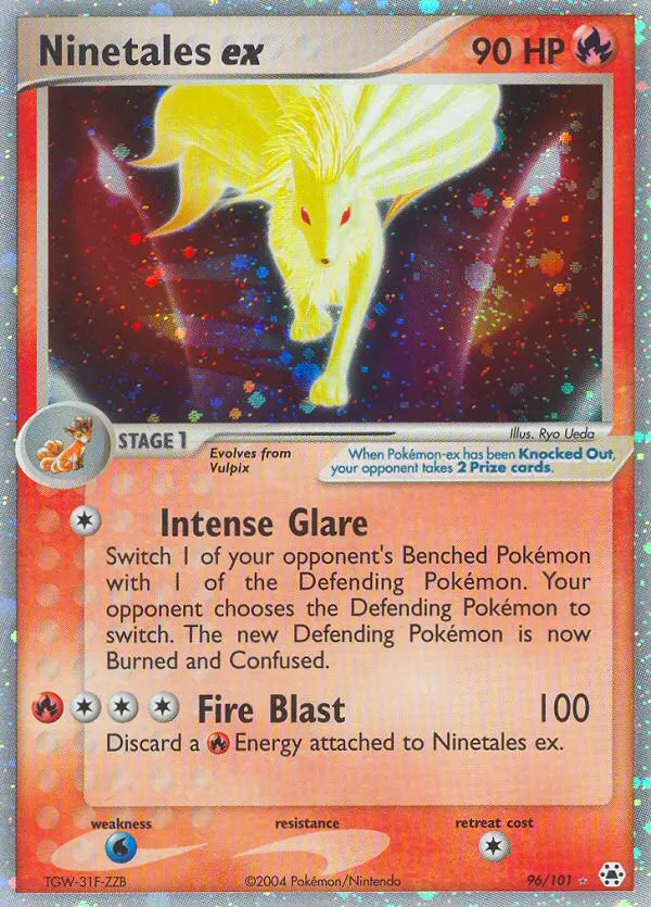 Ninetales ex Rare Pokemon card #96 from Hidden Legends