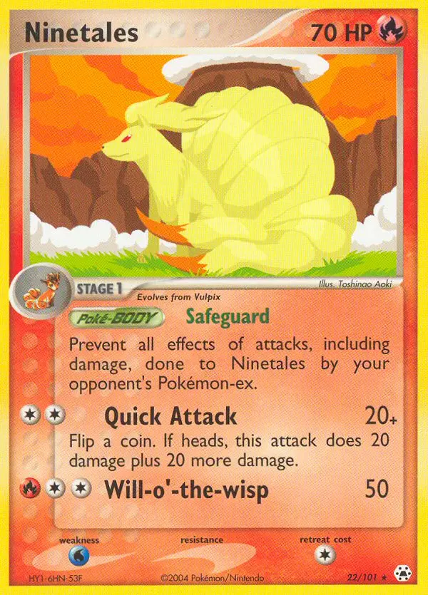 Ninetales Rare Pokemon card #22 from Hidden Legends
