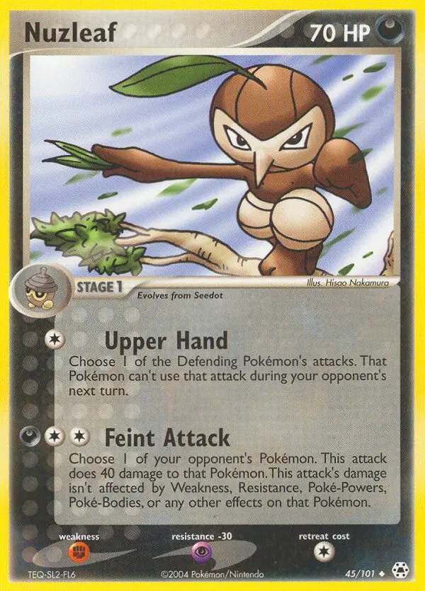 Nuzleaf Uncommon Pokemon card #45 from Hidden Legends