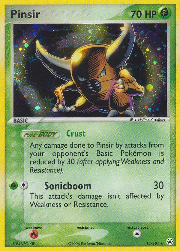 Pinsir Rare Pokemon card #13 from Hidden Legends