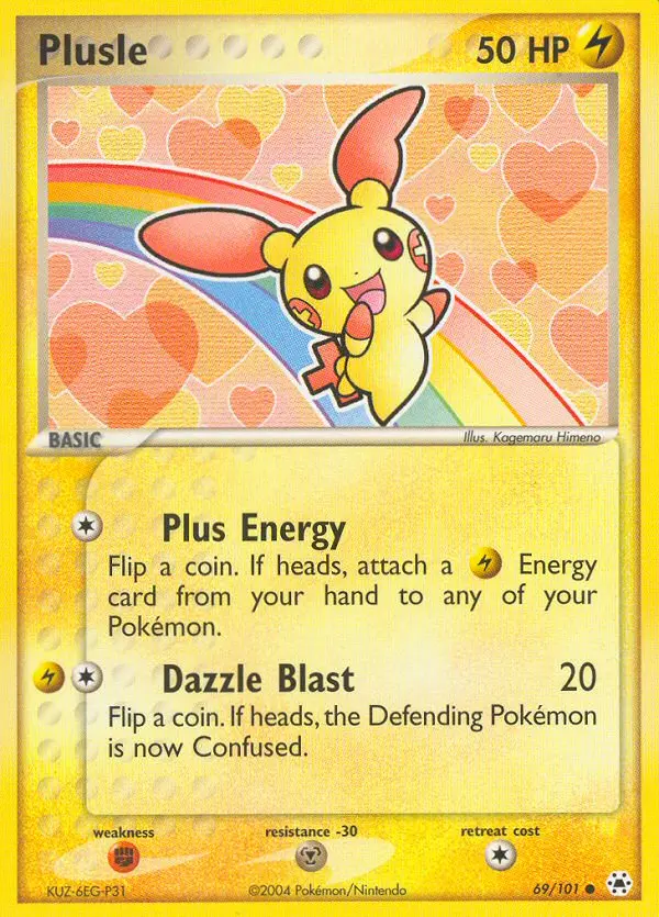 Plusle Common Pokemon card #69 from Hidden Legends