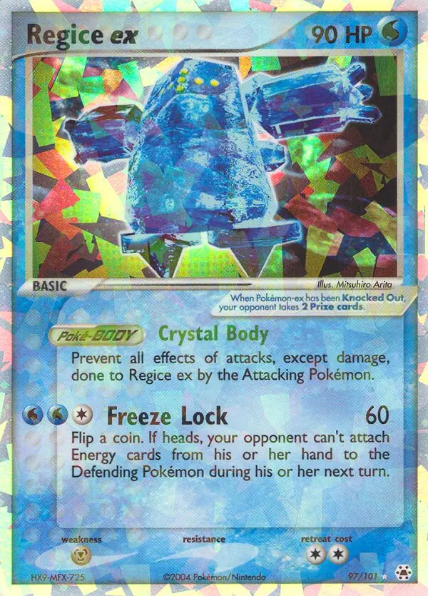 Regice ex Rare Pokemon card #97 from Hidden Legends