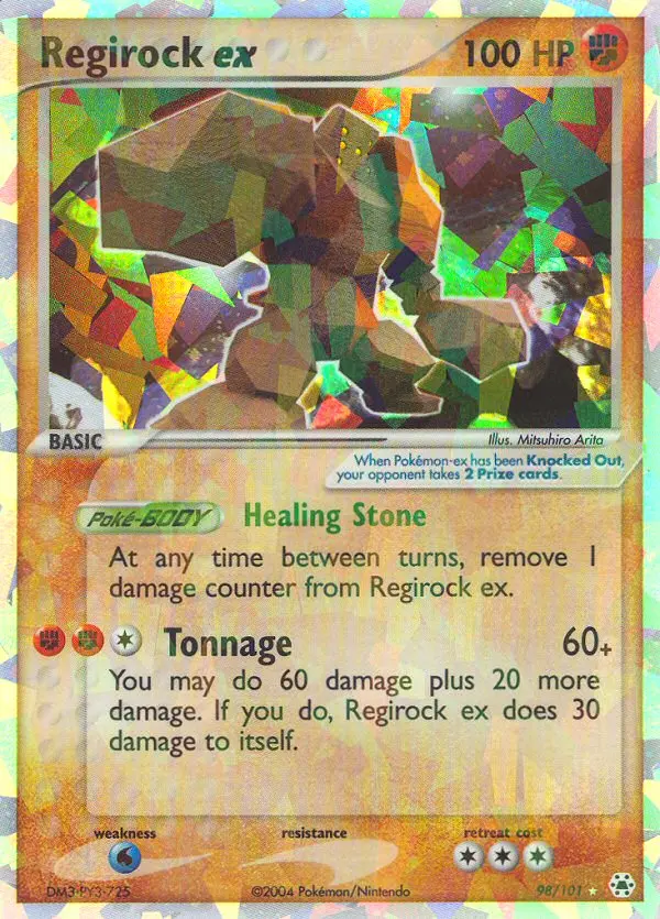 Regirock ex Rare Pokemon card #98 from Hidden Legends