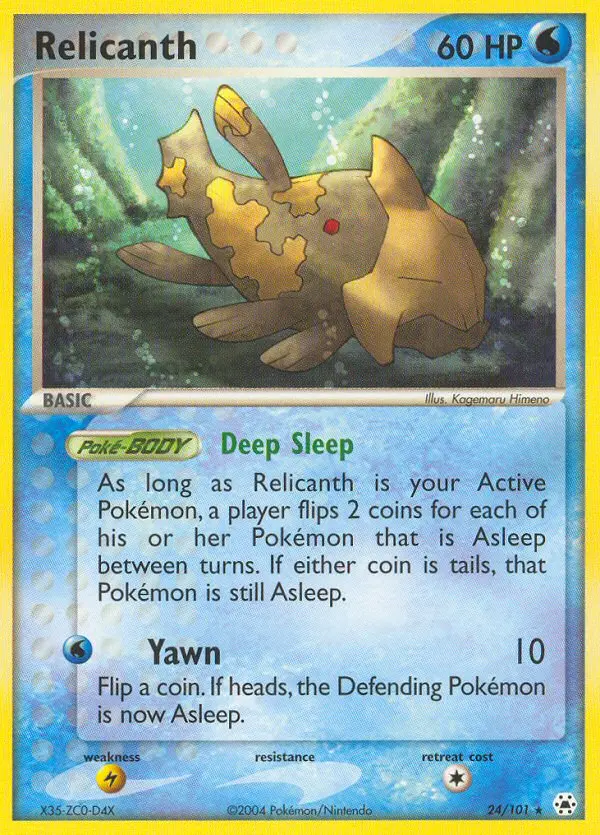 Relicanth Rare Pokemon card #24 from Hidden Legends