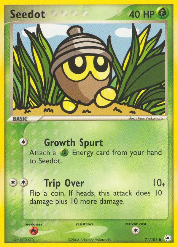 Seedot Common Pokemon card #71 from Hidden Legends