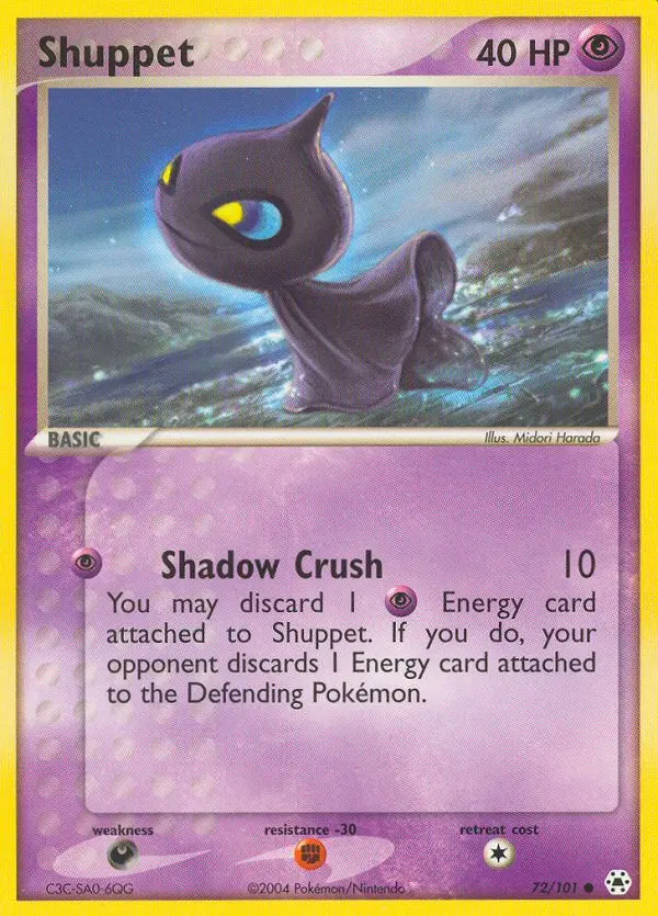 Shuppet Common Pokemon card #72 from Hidden Legends
