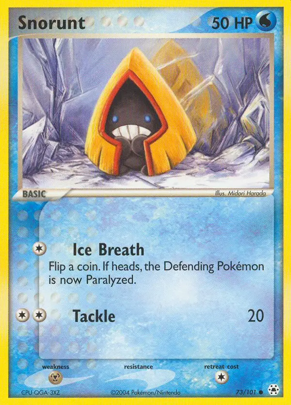 Snorunt Common Pokemon card #73 from Hidden Legends