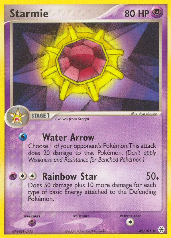 Starmie Uncommon Pokemon card #49 from Hidden Legends