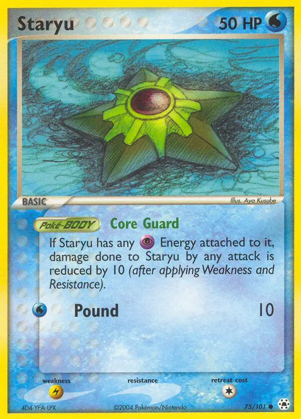 Staryu Common Pokemon card #75 from Hidden Legends