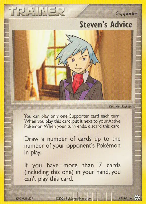 Steven's Advice Uncommon Pokemon card #92 from Hidden Legends