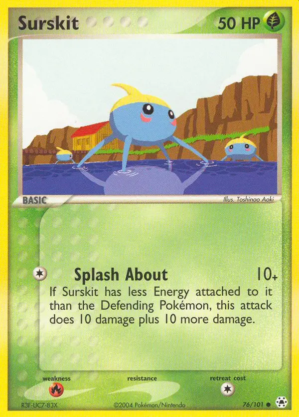 Surskit Common Pokemon card #76 from Hidden Legends