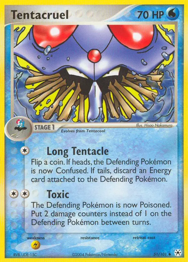 Tentacruel Uncommon Pokemon card #51 from Hidden Legends