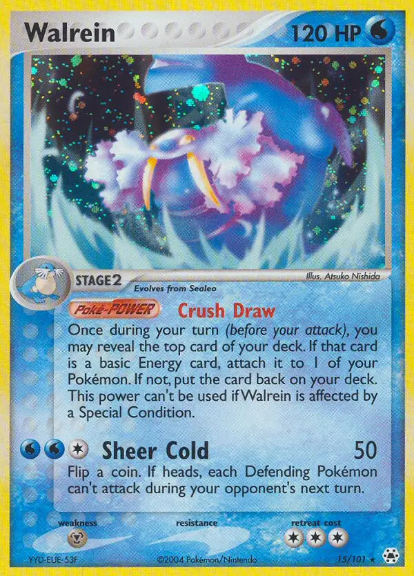 Walrein Rare Pokemon card #15 from Hidden Legends