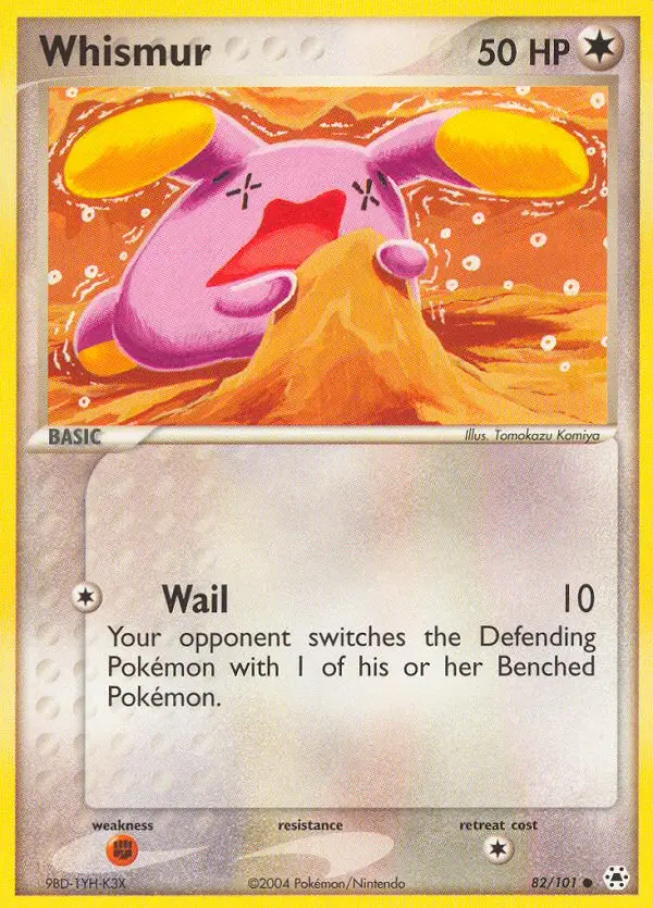 Whismur Common Pokemon card #82 from Hidden Legends